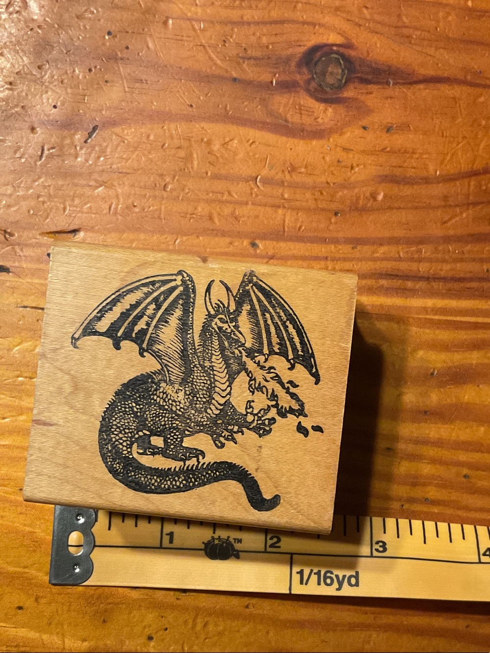 Vintage Rubber Duck Stamp Co. Dragon Stamp - Picture 2 of 4